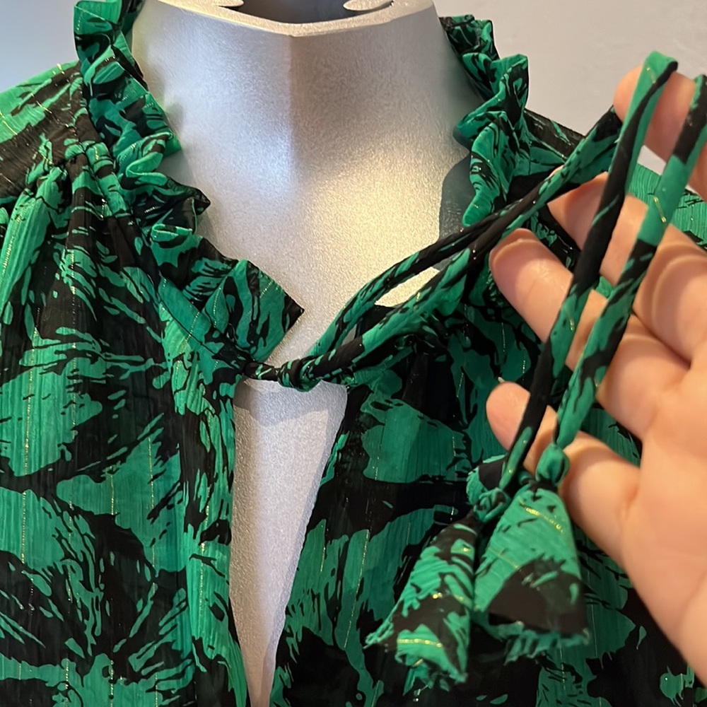 Misa Los Angeles Olivia Dress Emerald Abstract NWT - Picture 12 of 15